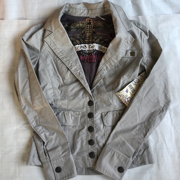 GUESS AVIATOR KHAKI BLAZER - Picture 5 of 5