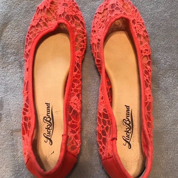 Coral Lace Slip-Ons - Picture 2 of 2
