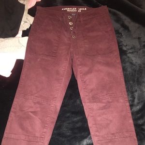 American eagle burgundy jeggings