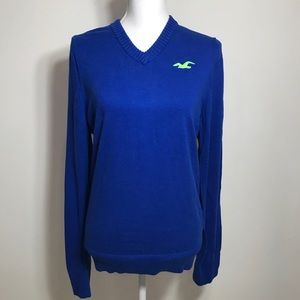 Hollister Blue Pullover Sweater Sz XL Long Sleeve