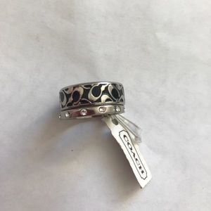 Authentic Coach Enamel Logo Ring Set