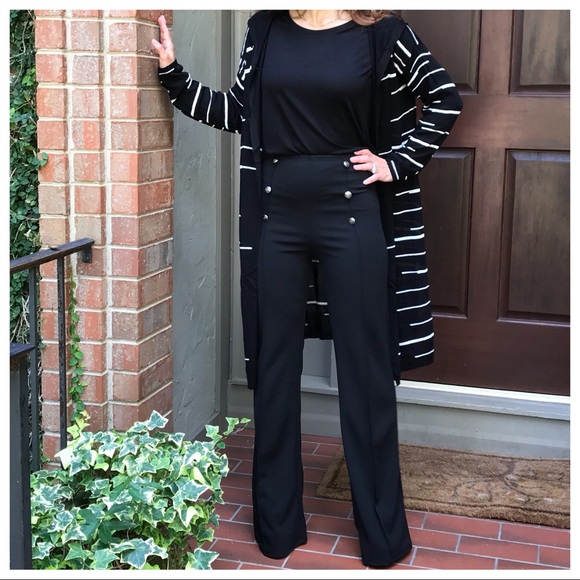 ✨LAST ONE ✨Black sailor style wide leg pants - Picture 5 of 8