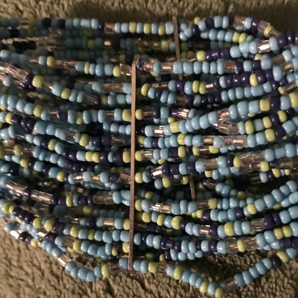 Beaded Bracelet -Stretchy Turquoise and Green Hues