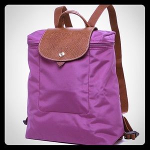 Longchamp purple backpack