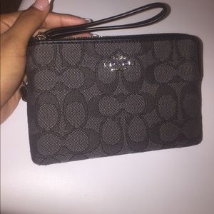 Coach retro black wristlet