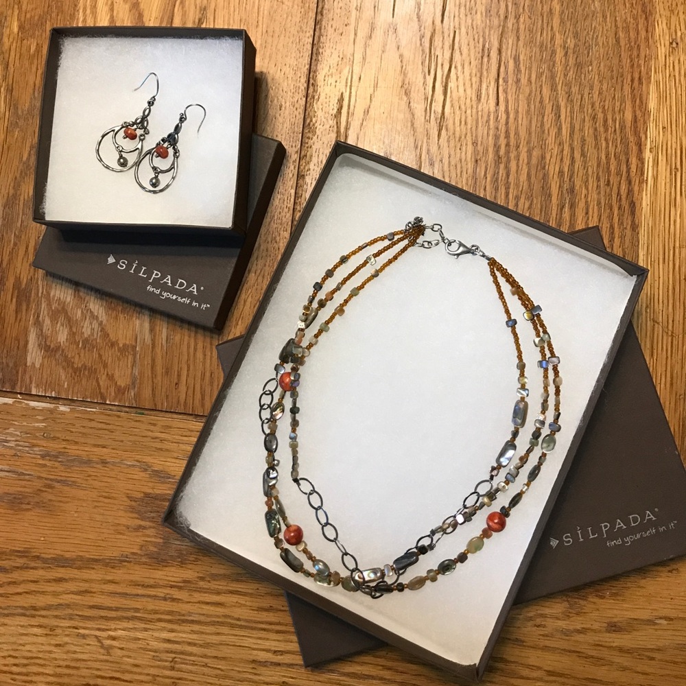 Silpada Necklace and Matching Earrings