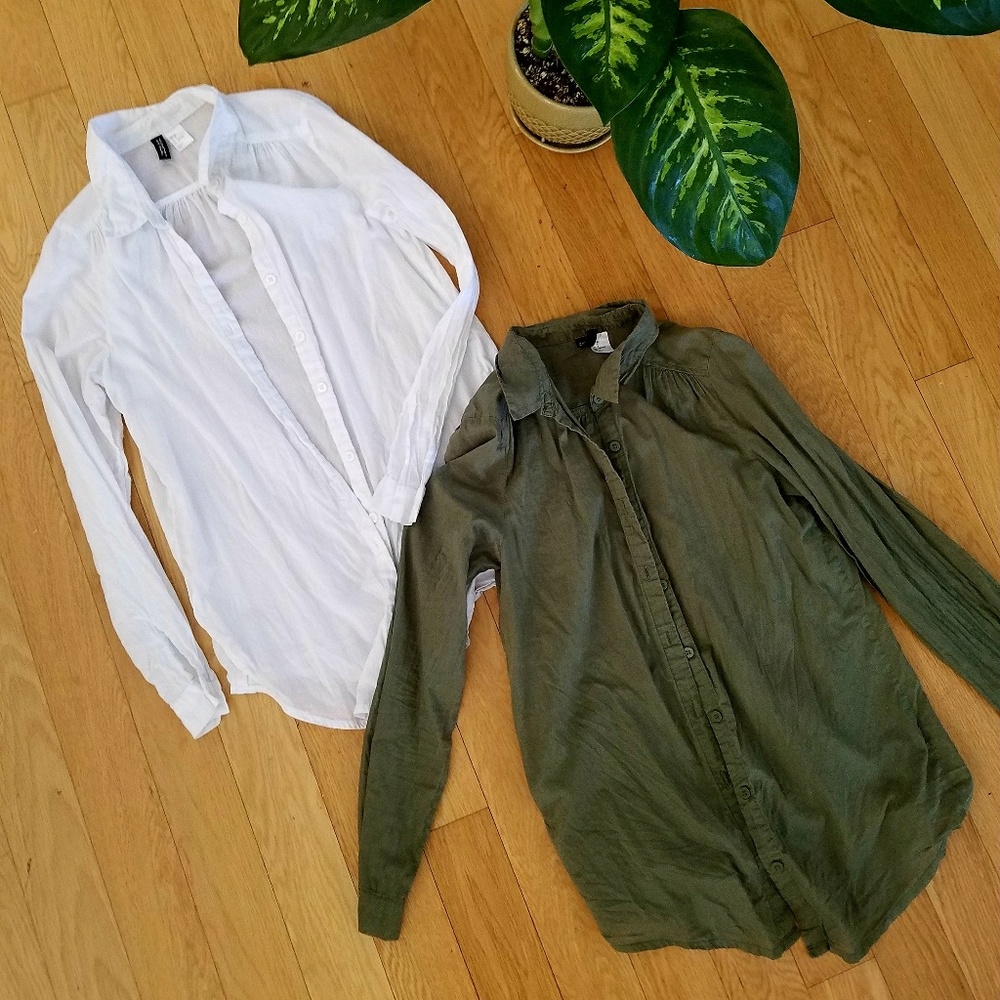 Reserved 🎀 Cotton LS Button Down Shirt Bundle S