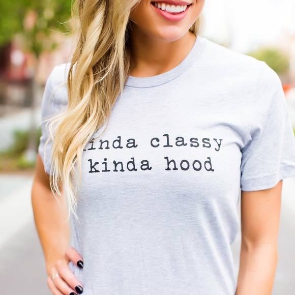 NEW Grey Kinda Classy Kinda Hood Top - Picture 1 of 4