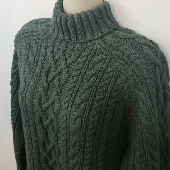 Lands' End Sweaters Green Cable Knit Lands End Sweater Poshmark
