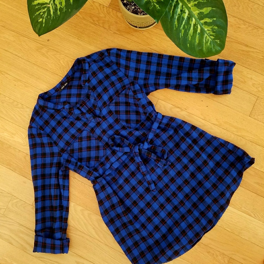 🖤 SOLD 🖤 Modcloth Plaid Cotton  Shirt Dress S