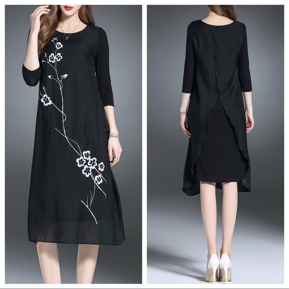 NWT StyleWe Y&M vintage midi black dress size L.