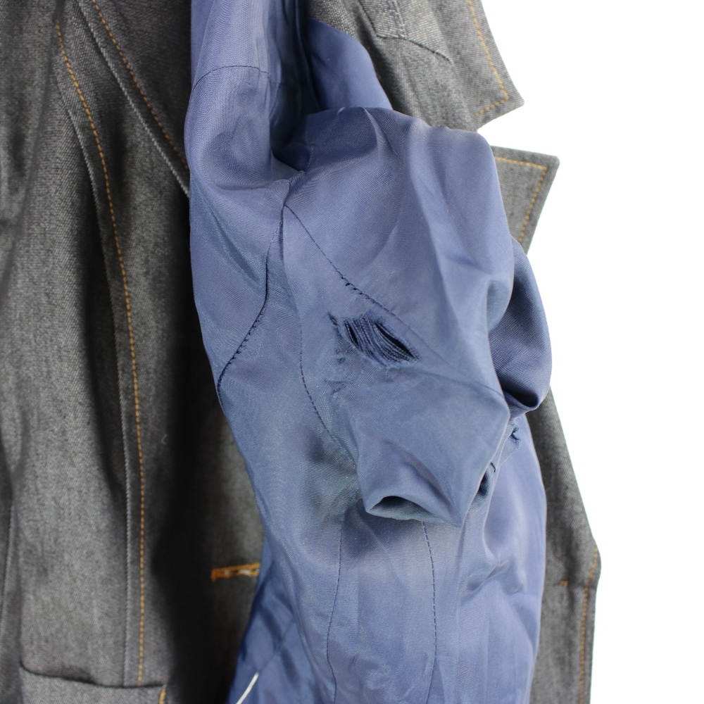Zara Basic Dark Denim Blazer Jacket - Picture 5 of 7