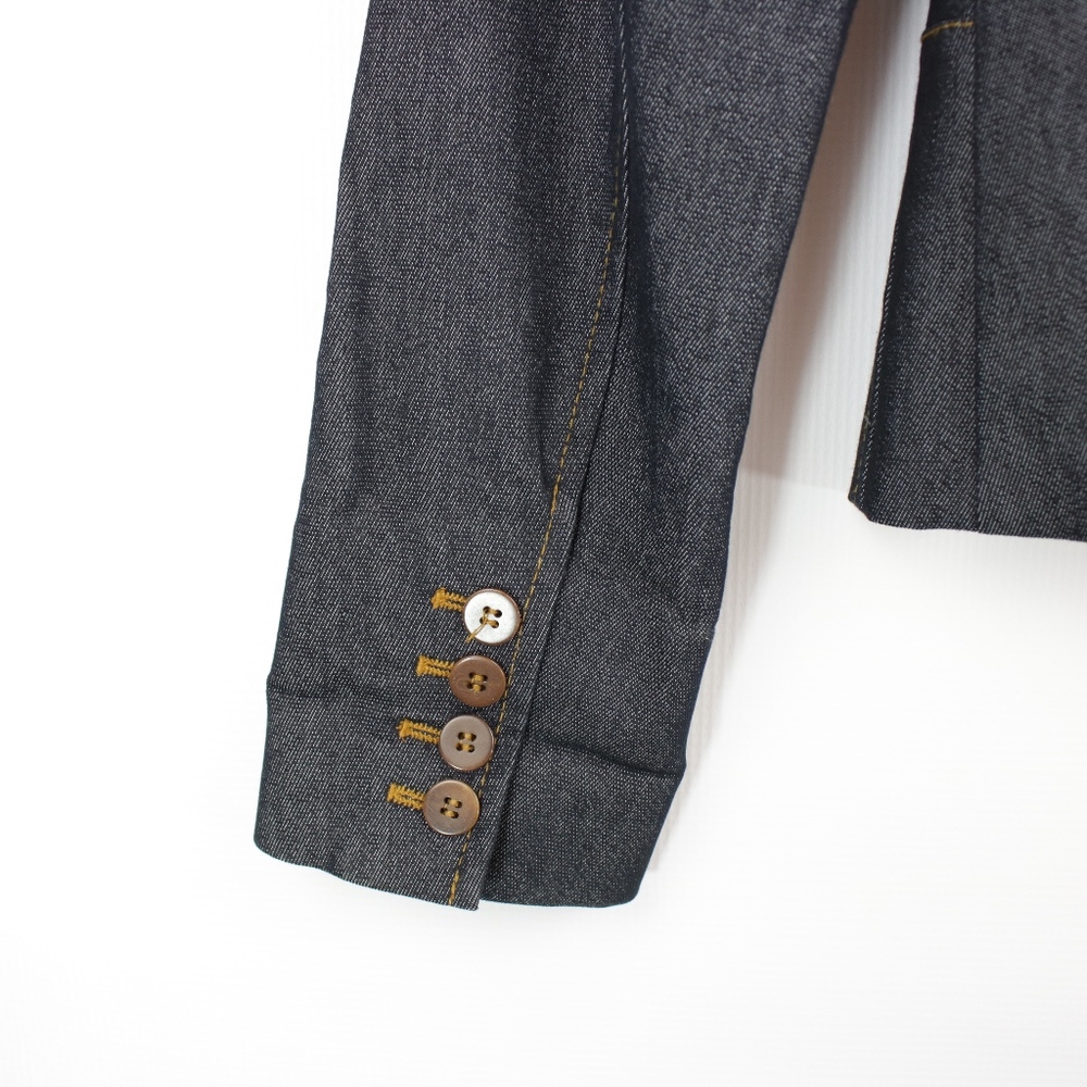 Zara Basic Dark Denim Blazer Jacket - Picture 7 of 7