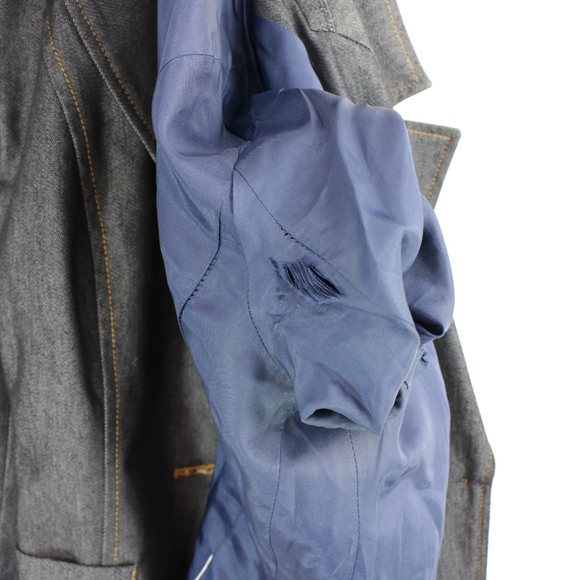 Zara Basic Dark Denim Blazer Jacket - Picture 5 of 7