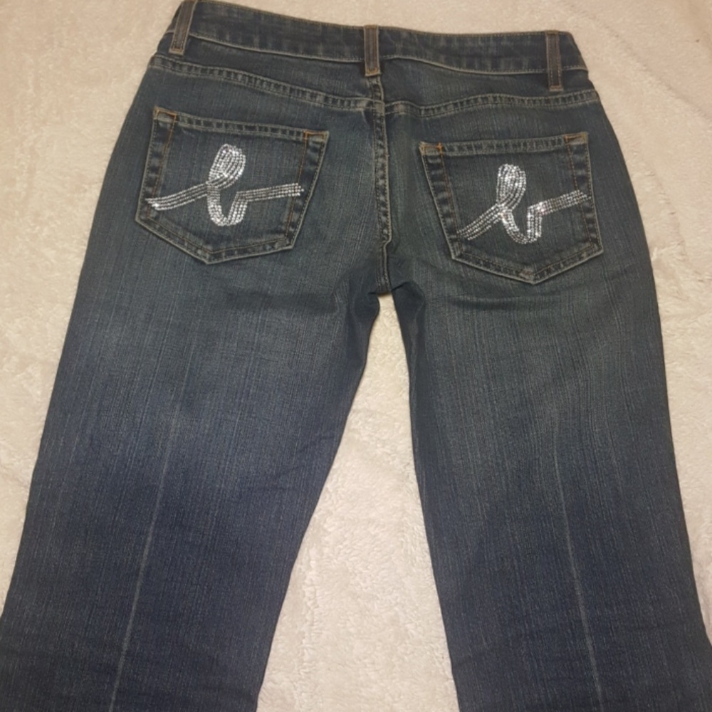 NWOT Bebe Jeans 27 Rhinestone BB's on Pockets!!