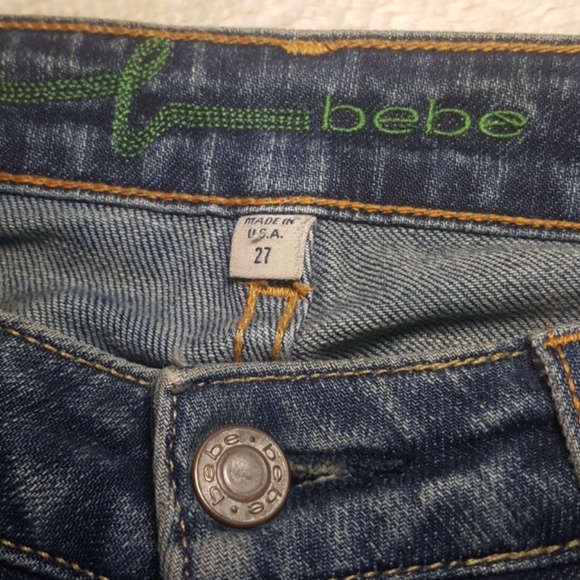 NWOT Bebe Jeans 27 Rhinestone BB's on Pockets!! - Picture 3 of 8