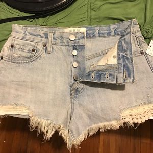 Free people daisy chain frayed shorts