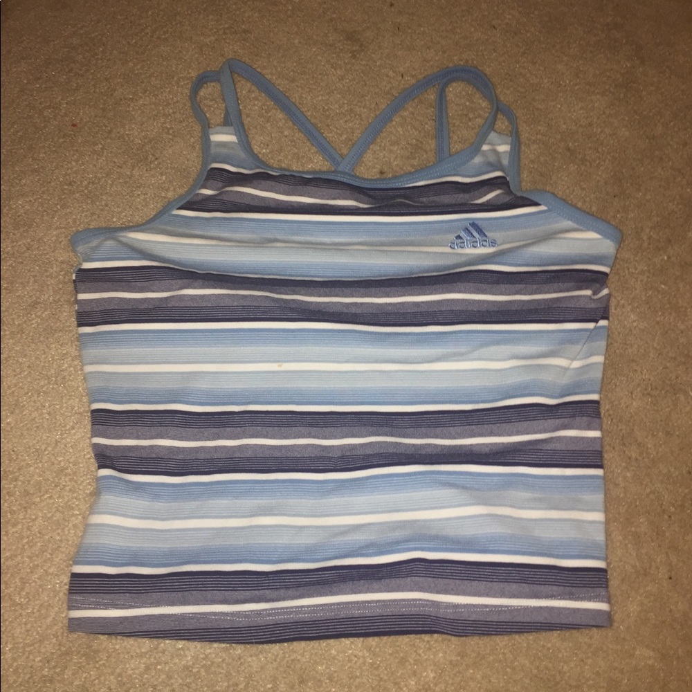 Adidas striped blue tanktop