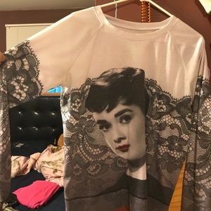 Audrey Hempburn Long Sleeve Graphic Tee