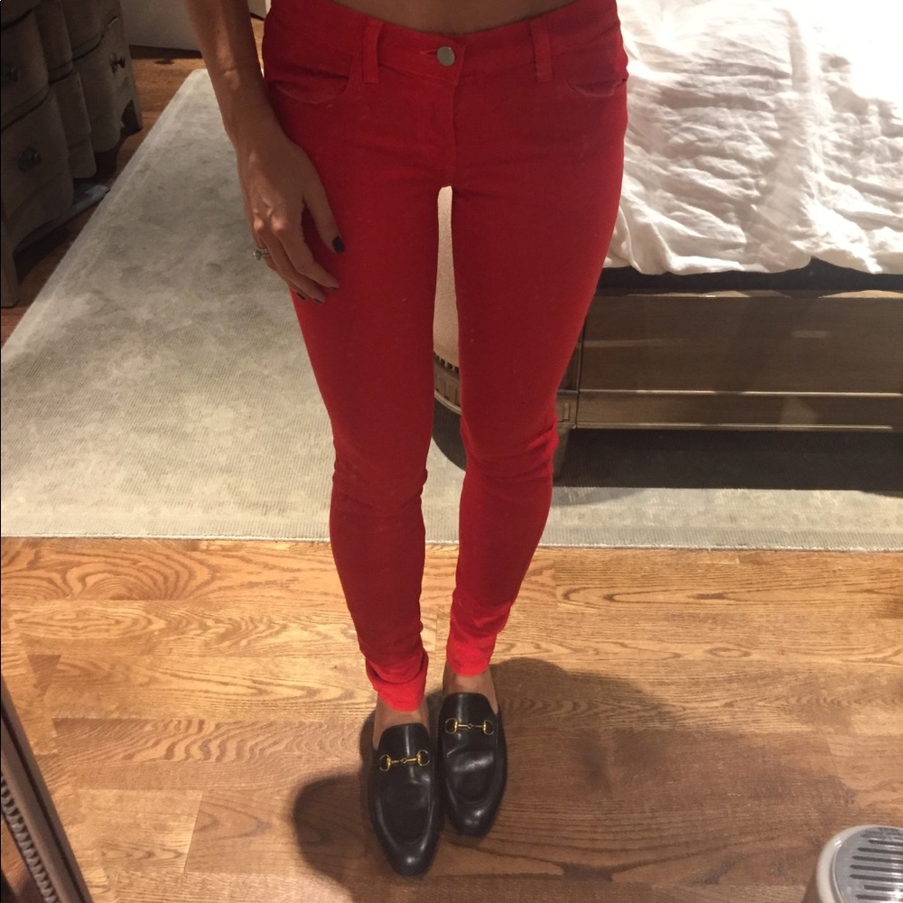 Brand red jeans