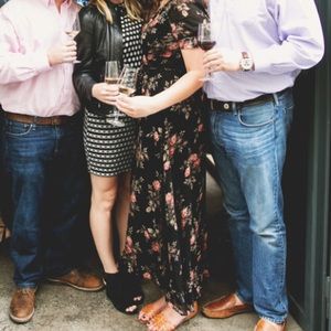 Black and Floral Tie dress