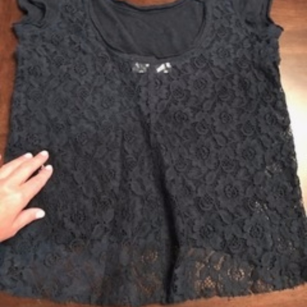 Abercrombie & Fitch Navy Lace Top