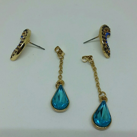 Betsey Johnson Rainbow & Raindrop Dangle Earrings - Picture 4 of 4