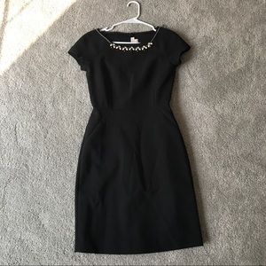 J crew black midi dress