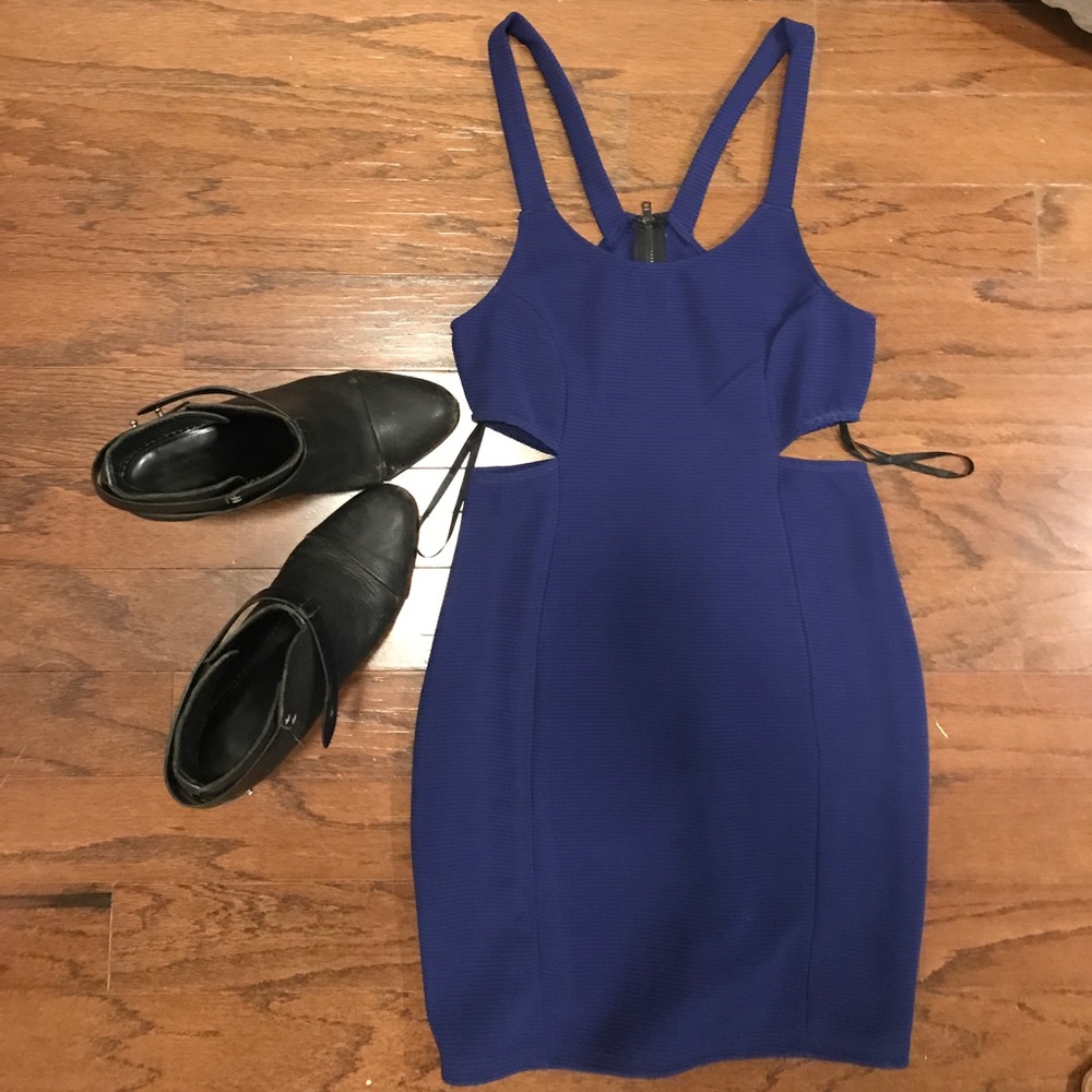 Mink Pink Midnight Blue cut out dress SZS