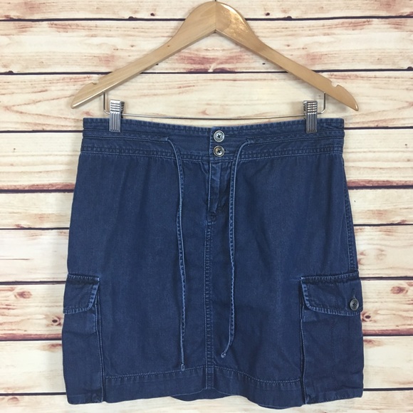 LOFT Dresses & Skirts - FINAL Ann Taylor LOFT Blue Jean Cargo Skirt Denim