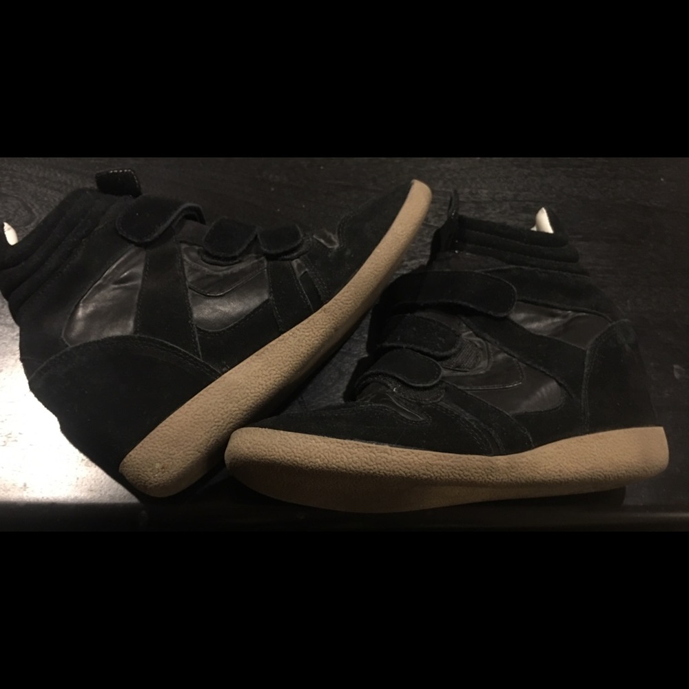 Steve Madden Highlight Wedge Sneaker Black Size 10