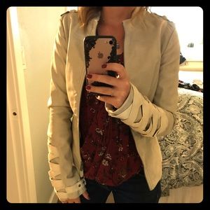 BKE cream leather jacket