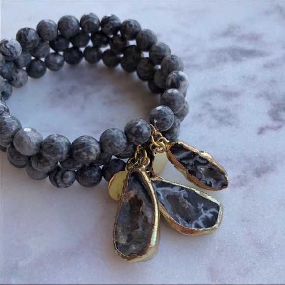 Leopard Jasper Geode bracelet - Picture 3 of 8