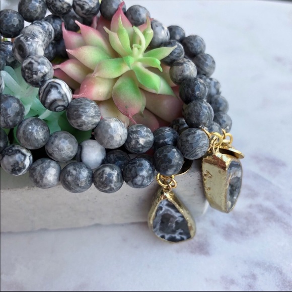 Leopard Jasper Geode bracelet - Picture 5 of 8