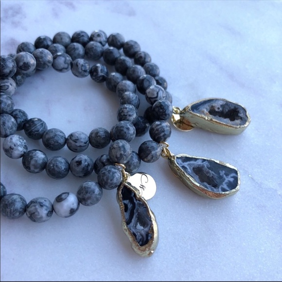 Leopard Jasper Geode bracelet - Picture 6 of 8