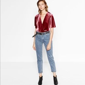 Zara velvet bodysuit