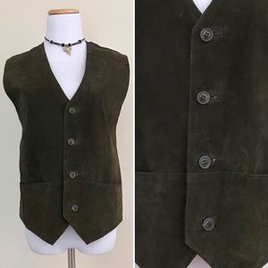 Vintage 90s Genuine Leather Vest Basic Editions