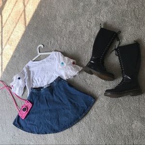 American apparel denim skirt