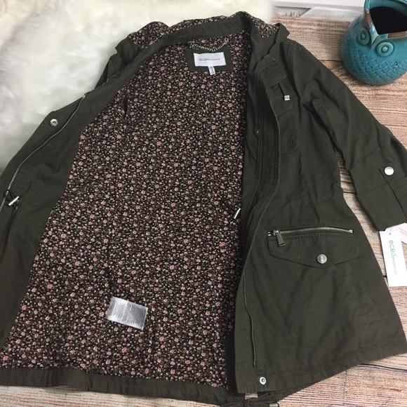 🆕 bcbg • khaki hooded floral jacket - Picture 7 of 8
