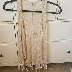 Cream frilly cardigan