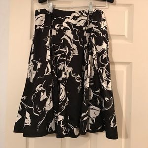 Black and off white floral skirt