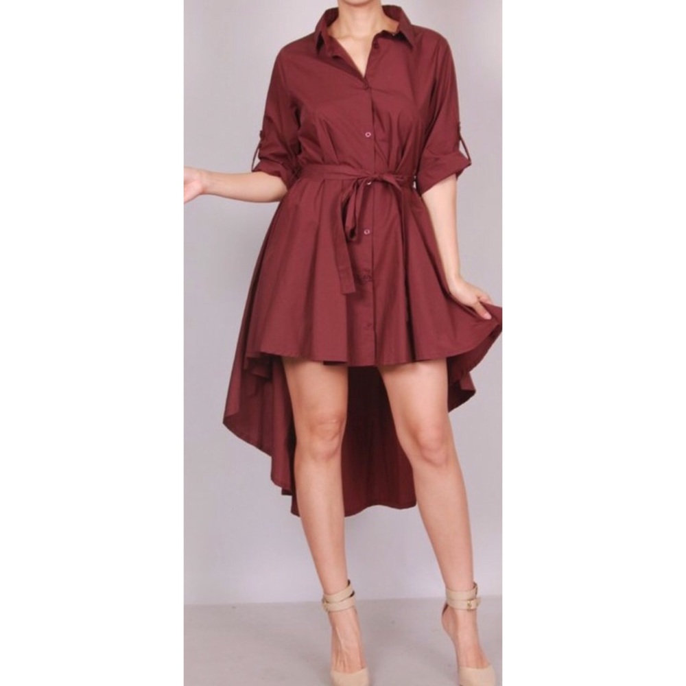 Plum shirt dress