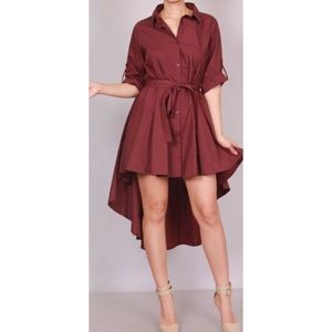 Plum shirt dress