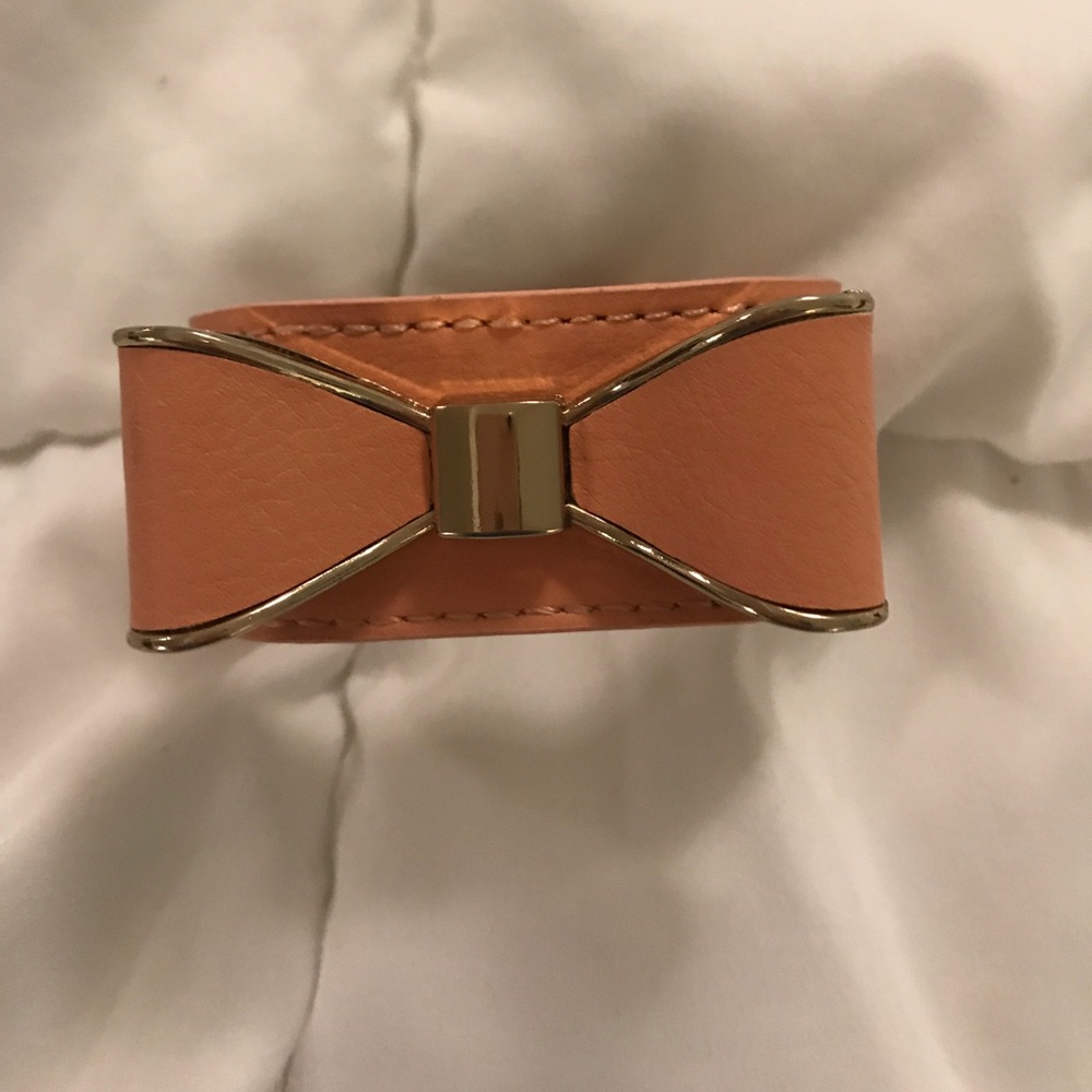 Peach bow bracelet