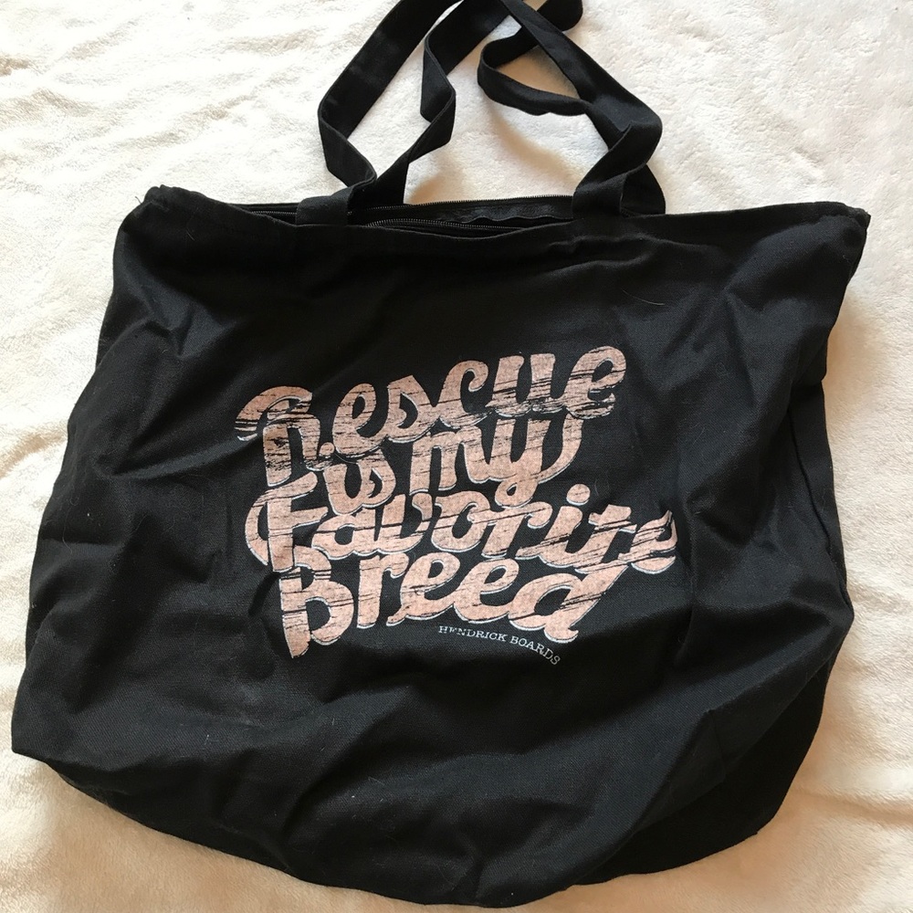Rescue Is My Favorite Breed tote bag with pocket
