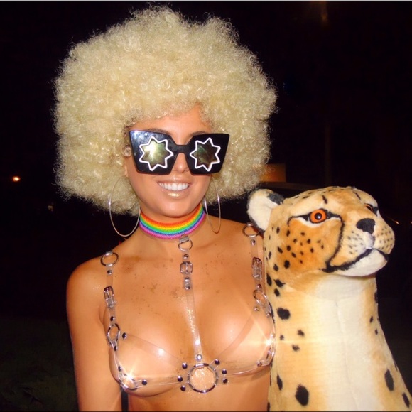 pvc harness w/ rainbow choker neck piece 🌈 - Picture 2 of 2