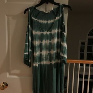 Green tie dye dress