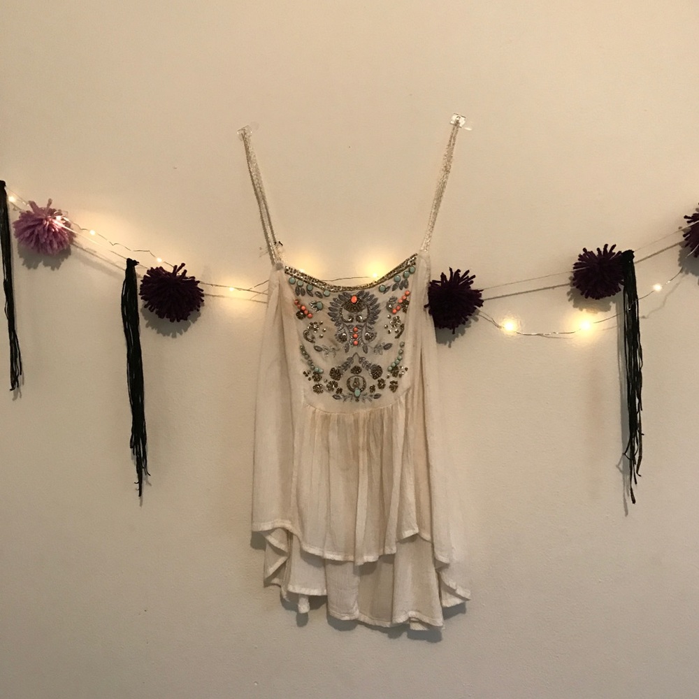 Beautifully Beaded Ecote blouse top