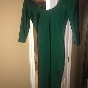 Green spandex bodycon dress