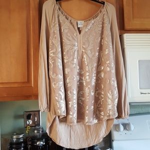 Reposh Knox Rose Nude Sequin Blouse